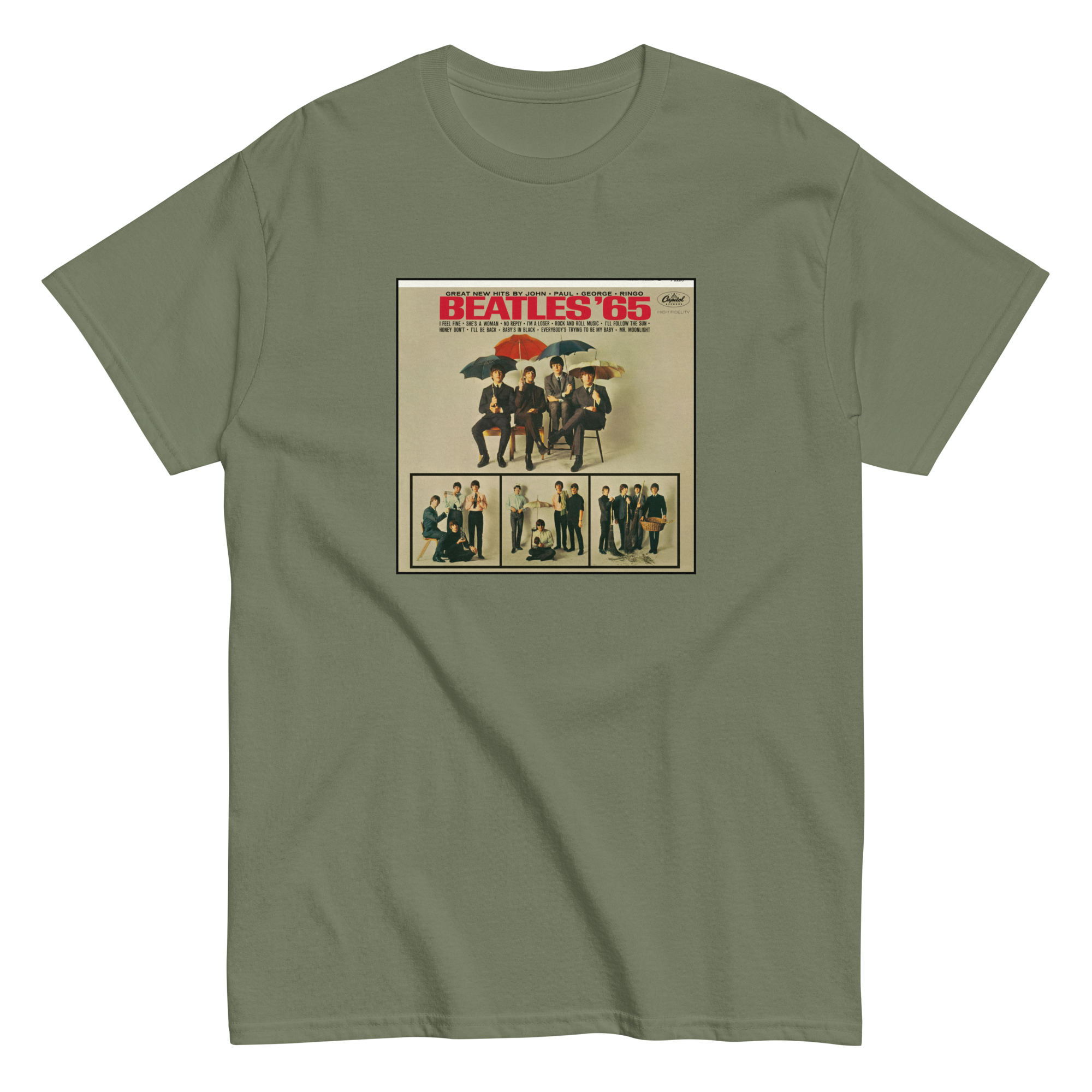 The Beatles - Beatles '65 Album Cover Green T-Shirt