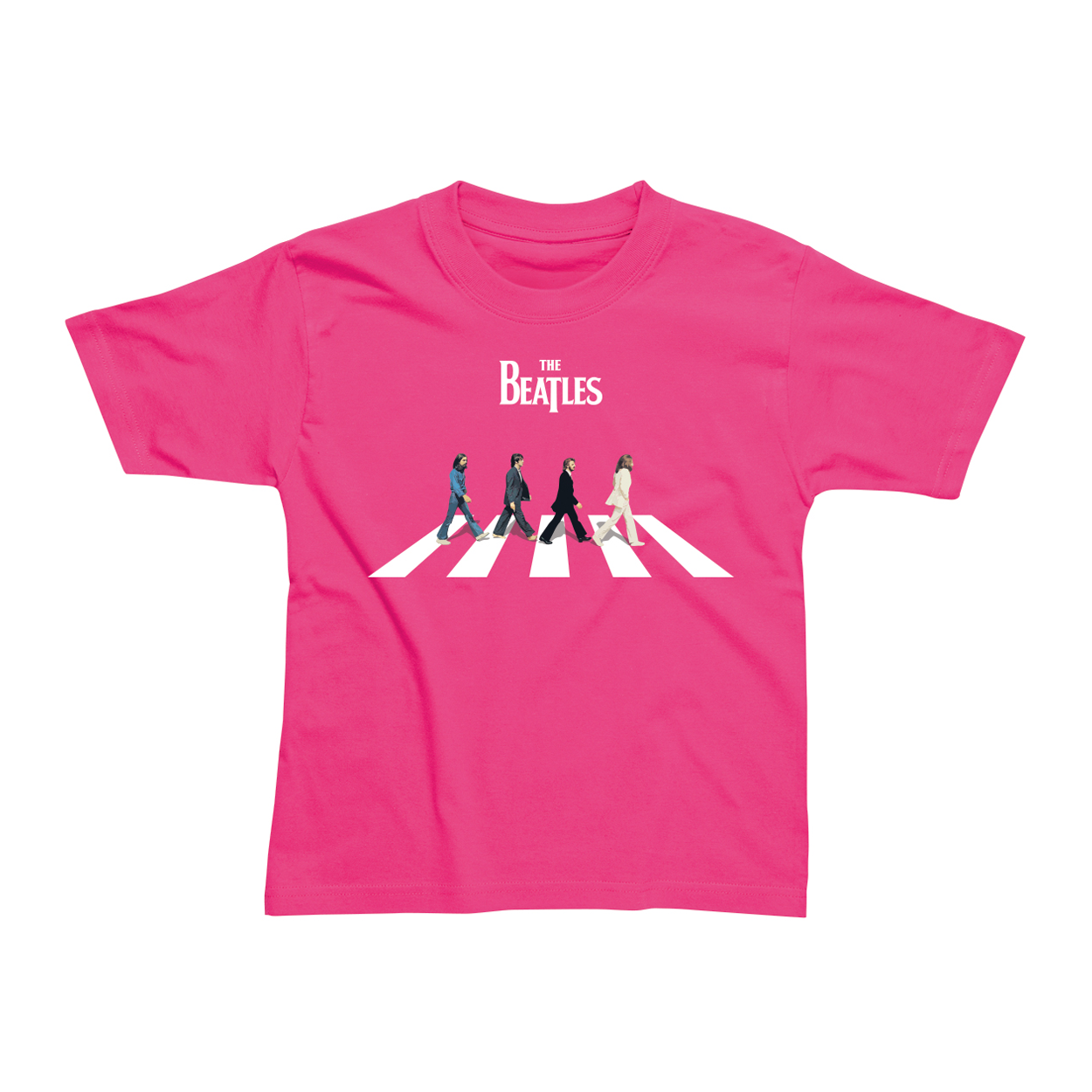 The Beatles - Abbey Road Characters Kids Pink T-Shirt