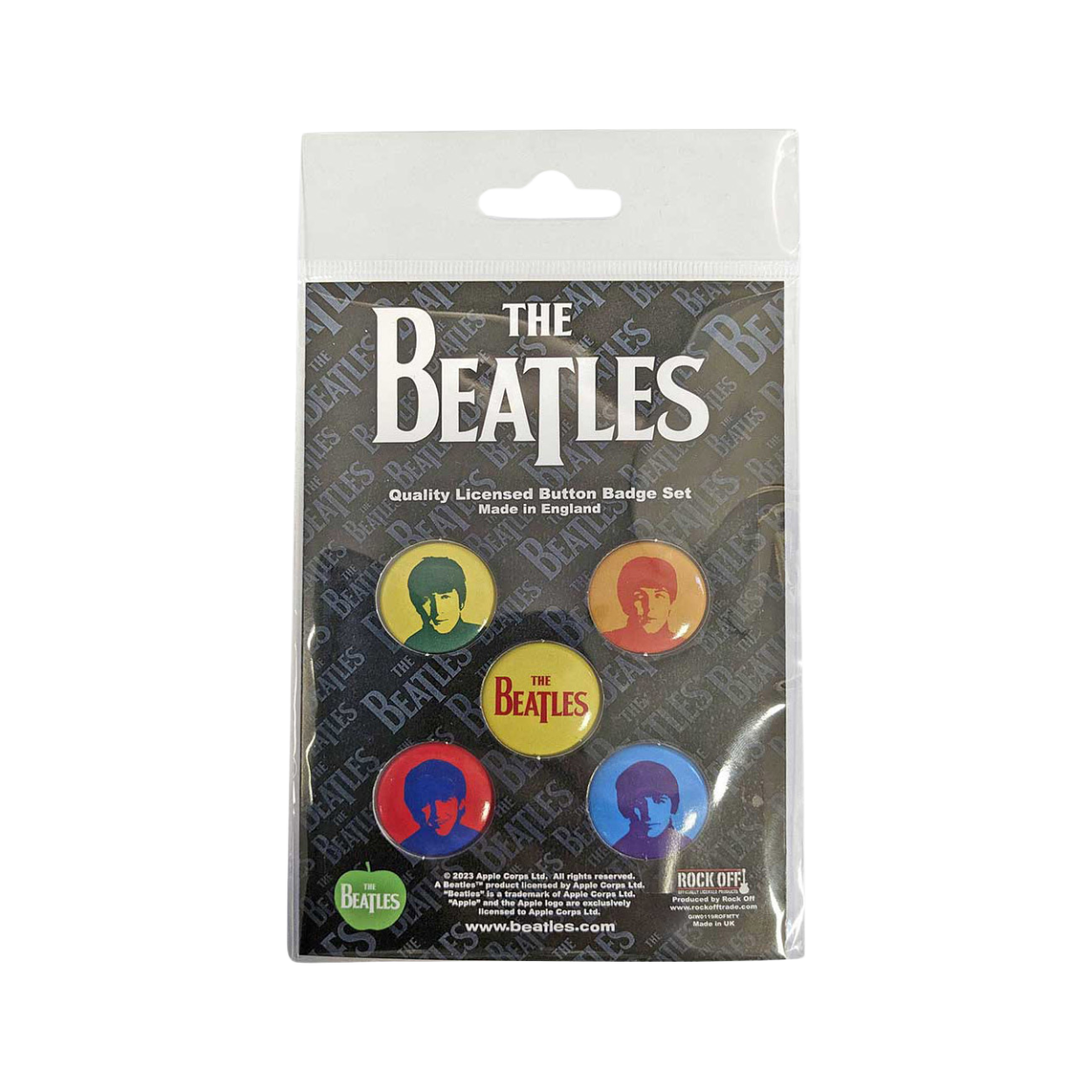 The Beatles - John, Paul, George & Ringo Colour Badge Set