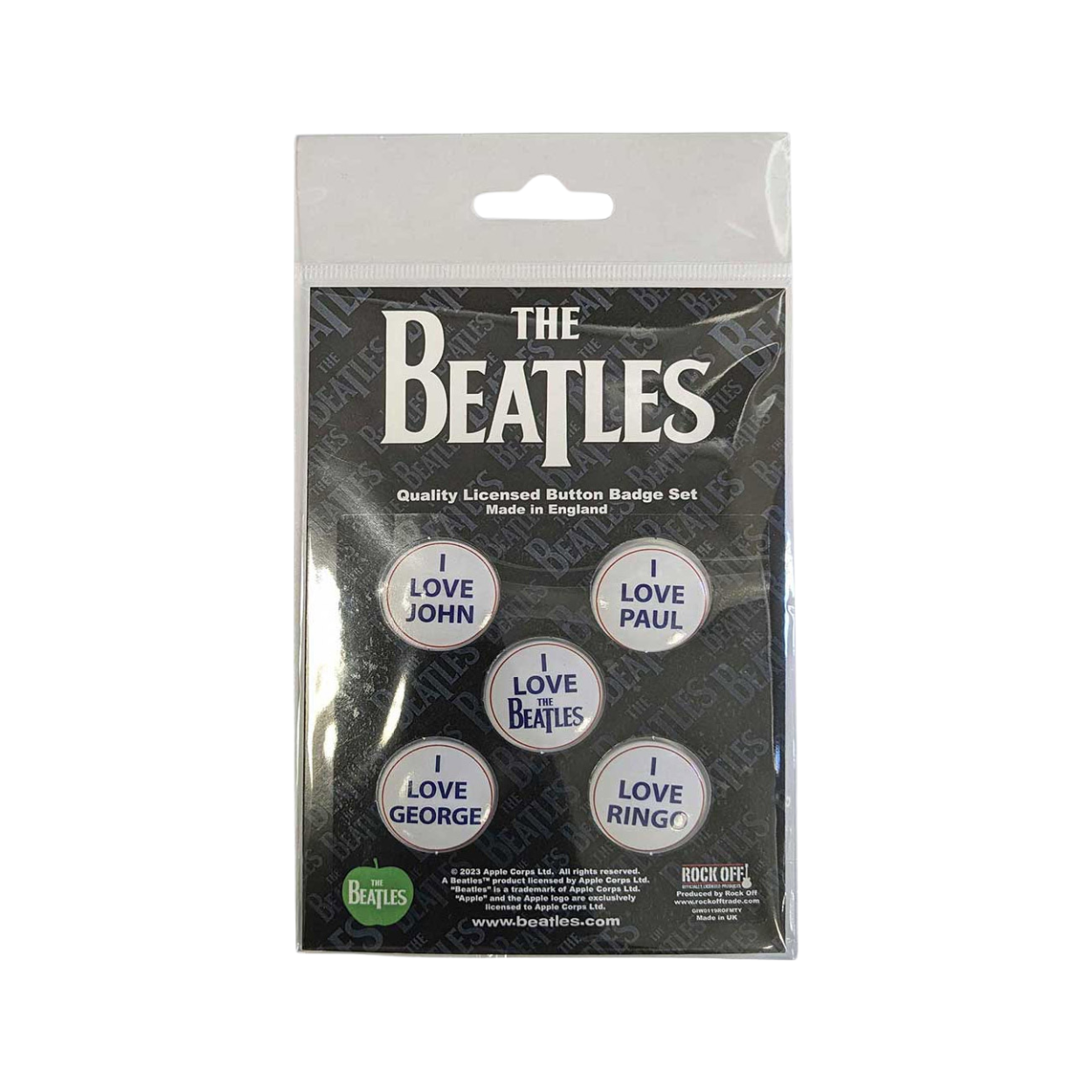 The Beatles - I Love The Beatles Badge Set