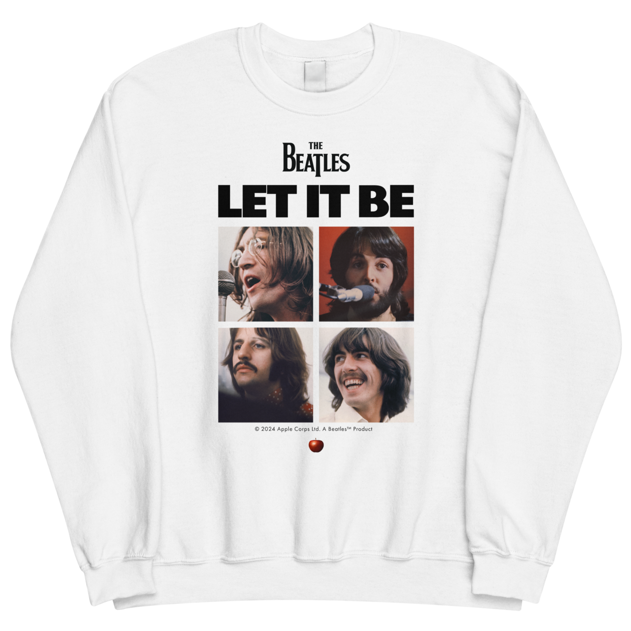 Let It Be Album Graphic White Crewneck Sweatshirt The Beatles