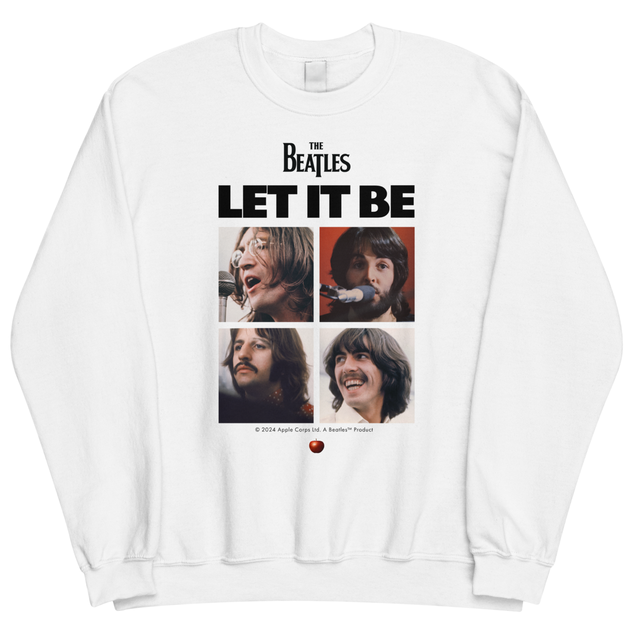 The Beatles - Let It Be Album Graphic White Crewneck Sweatshirt