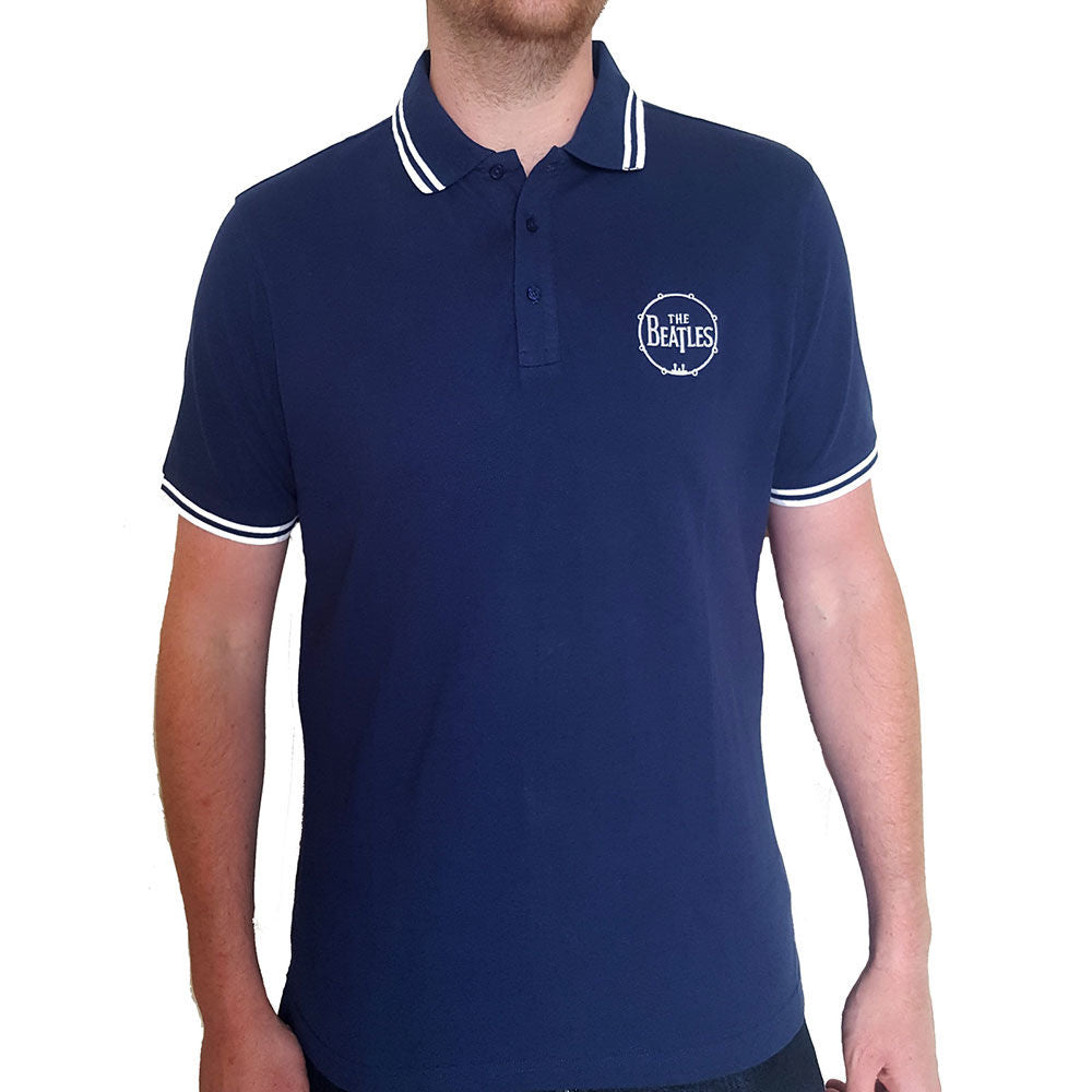The Beatles - Unisex Polo Shirt: Drum Logo