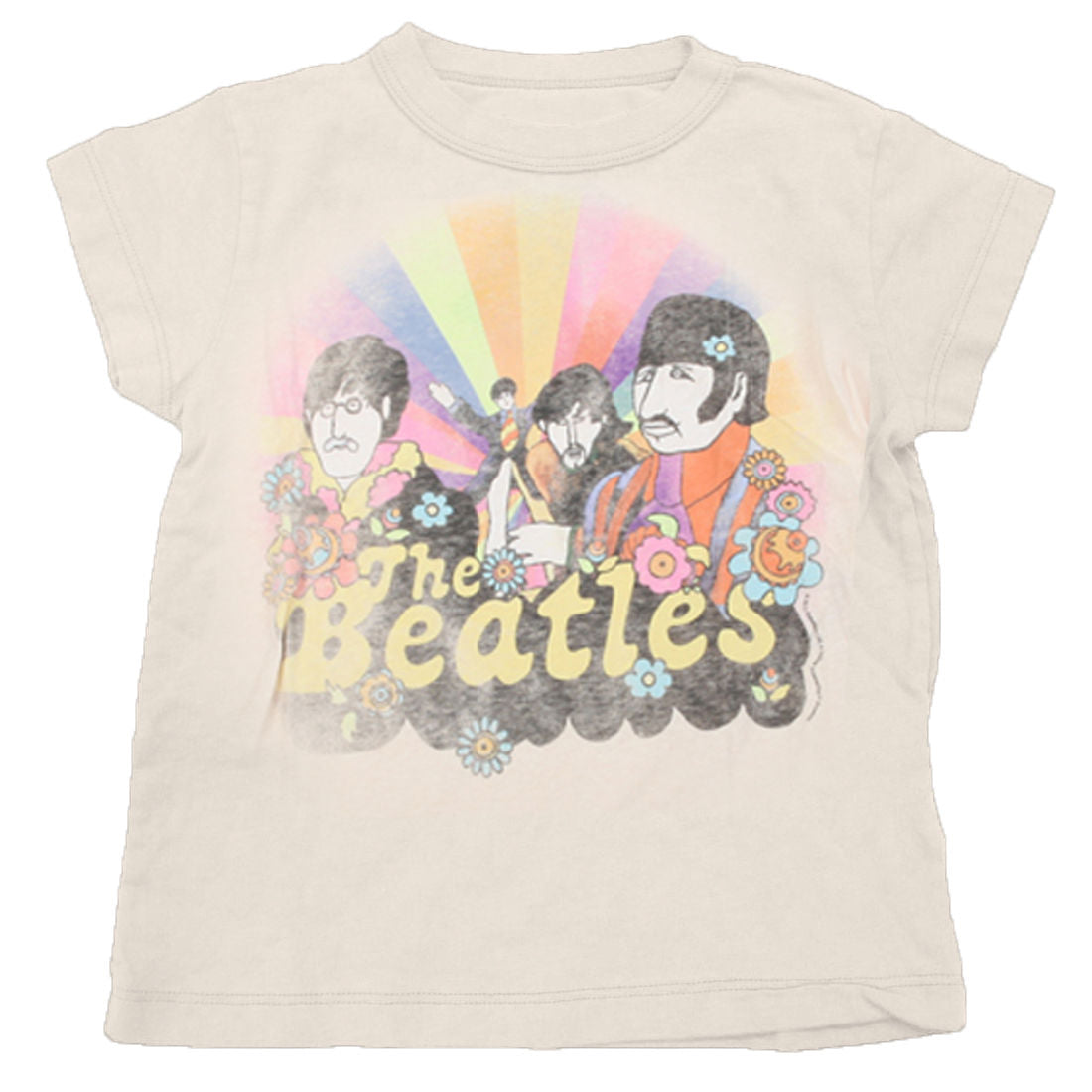 The Beatles - Retro Faded Flowers Youth T-Shirt