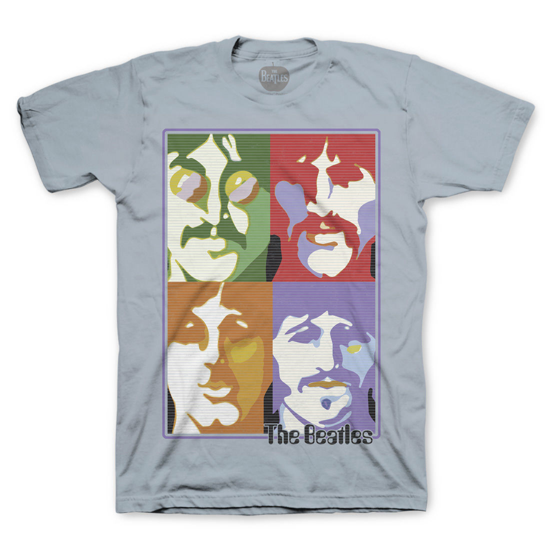 The Beatles - Striped Poster Faces T-Shirt