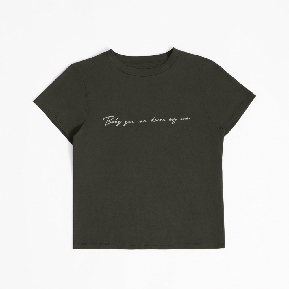 The Beatles - Rubber Soul Baby You Can Drive My Car Handwritten Baby Tee