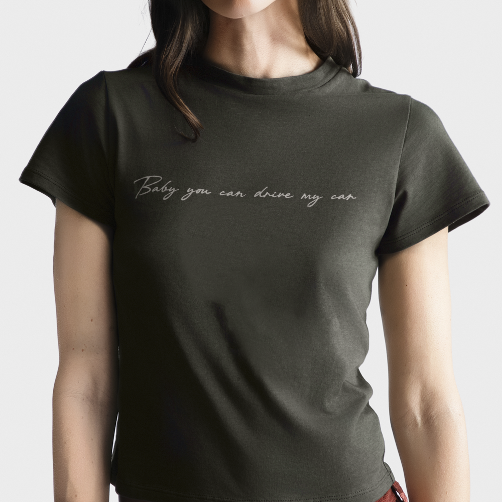 The Beatles - Rubber Soul Baby You Can Drive My Car Handwritten Baby Tee