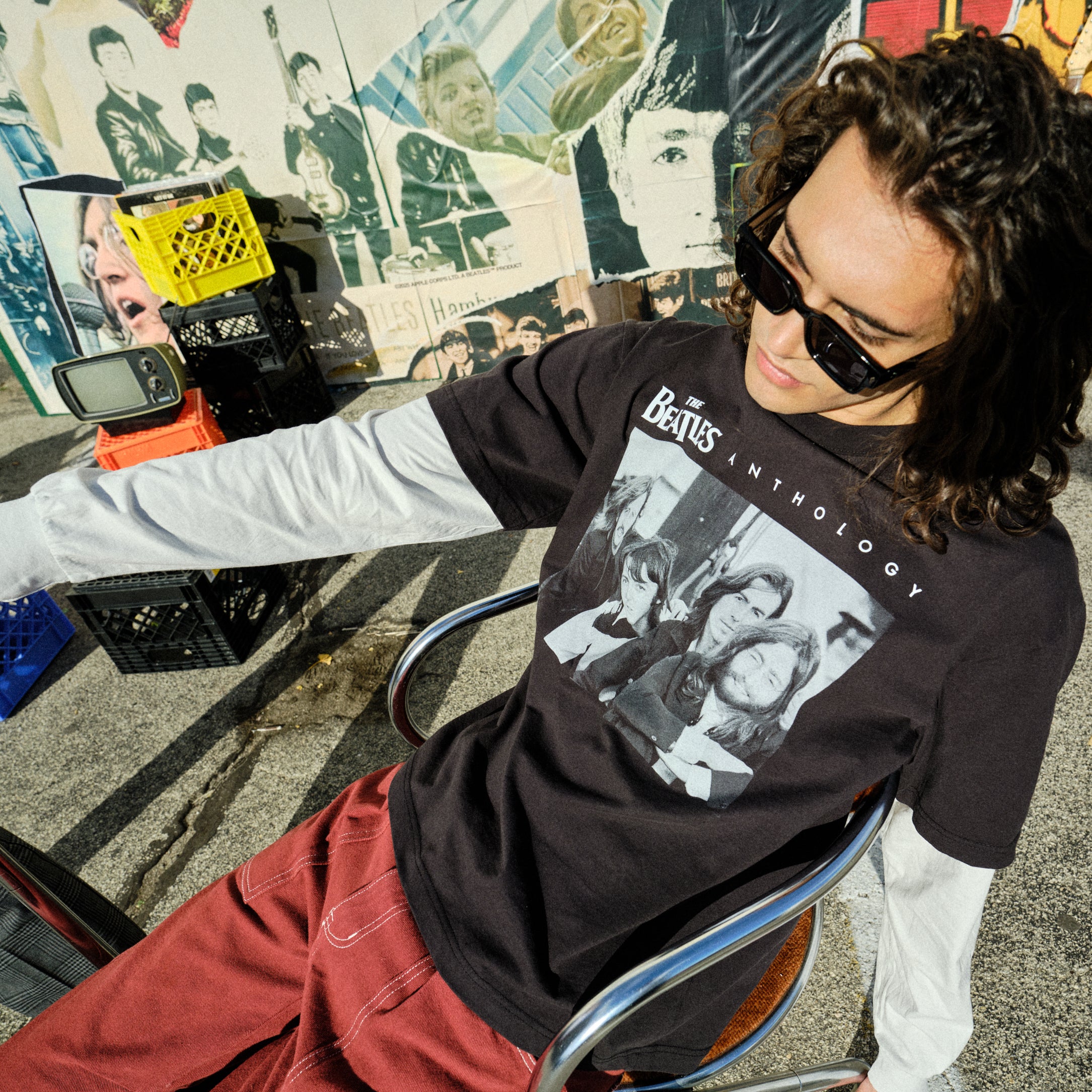 The Beatles - Anthology Black Layered Long Sleeve