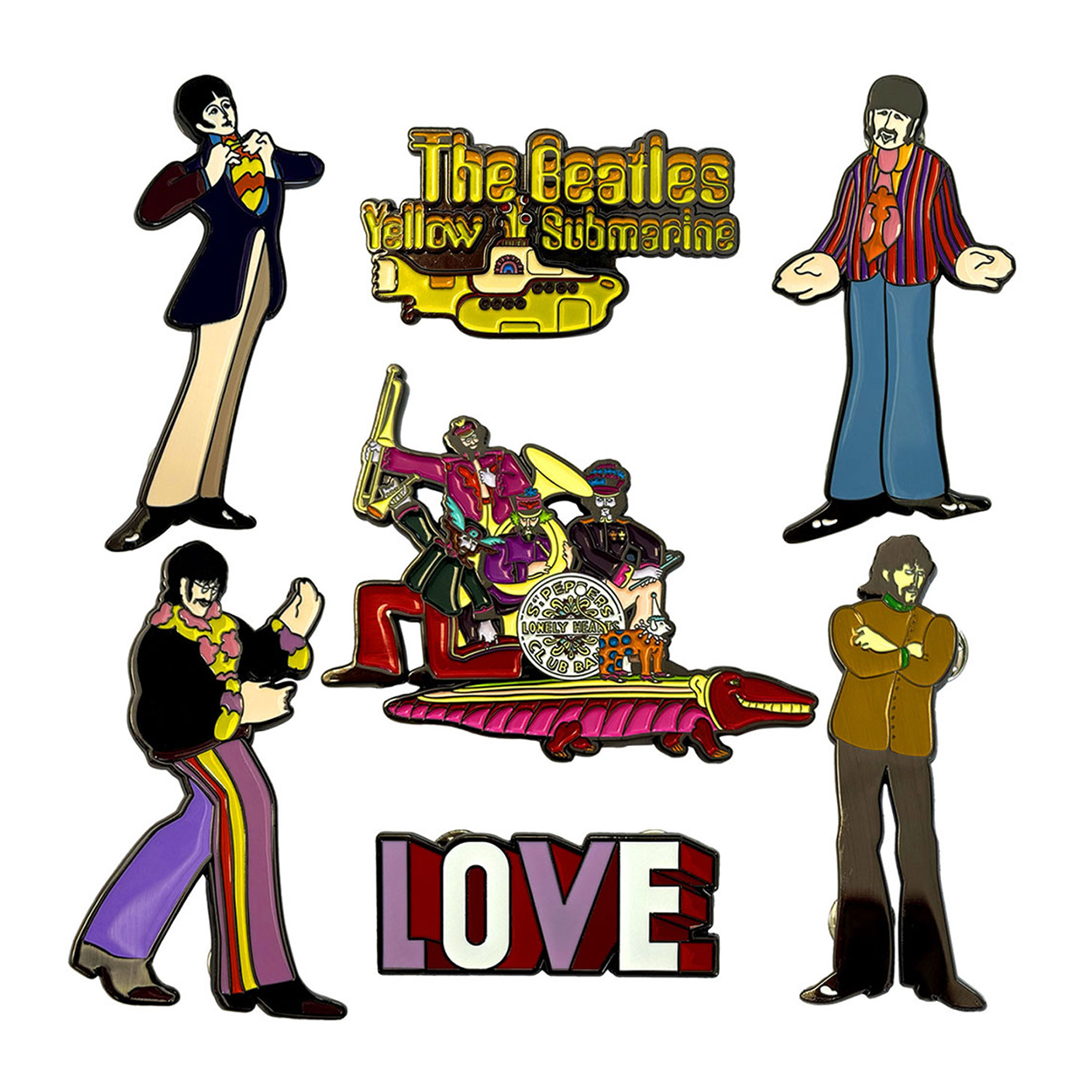 The Beatles - The Beatles Pin Badge Set: Yellow Submarine Band