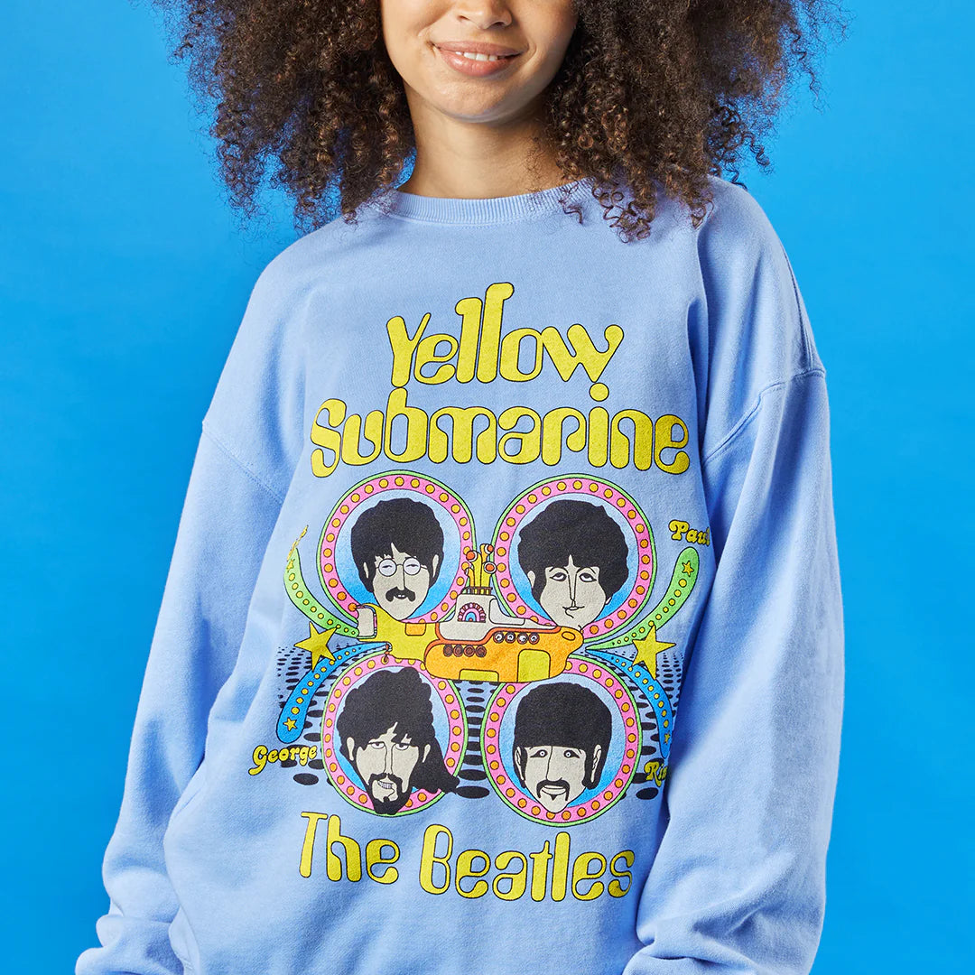 The Beatles - Yellow Submarine Blue Crew Neck