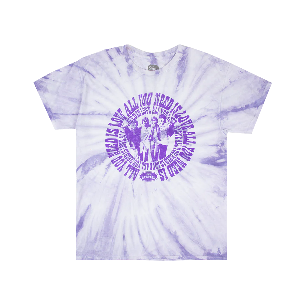 The Beatles - Purple Tie Dye All You Need is Love T-Shirt