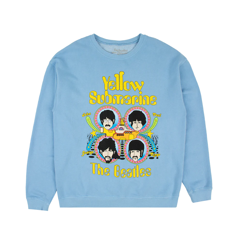 The Beatles - Yellow Submarine Blue Crew Neck